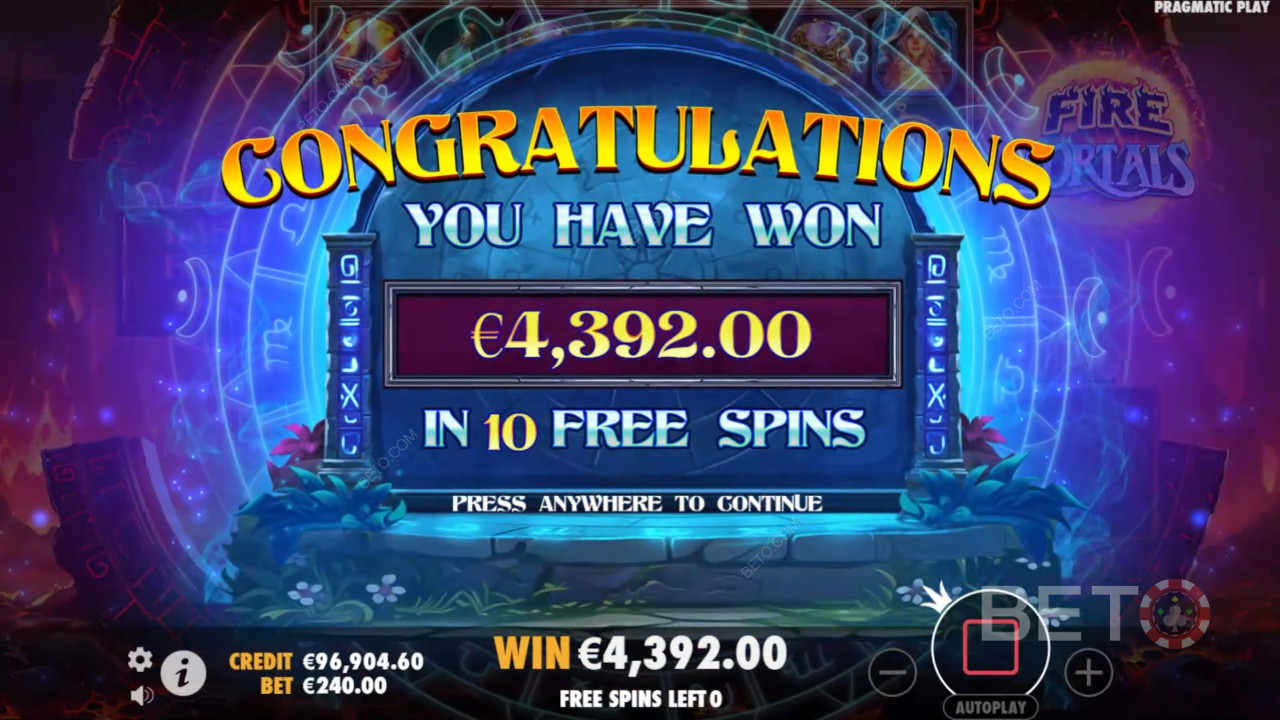 Vinci 10.000x la tua scommessa nella slot Portali di fuoco!