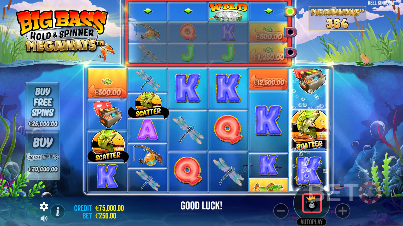 Vinci 20.000x la tua puntata nella slot Big Bass Hold e Spinner Megaways!