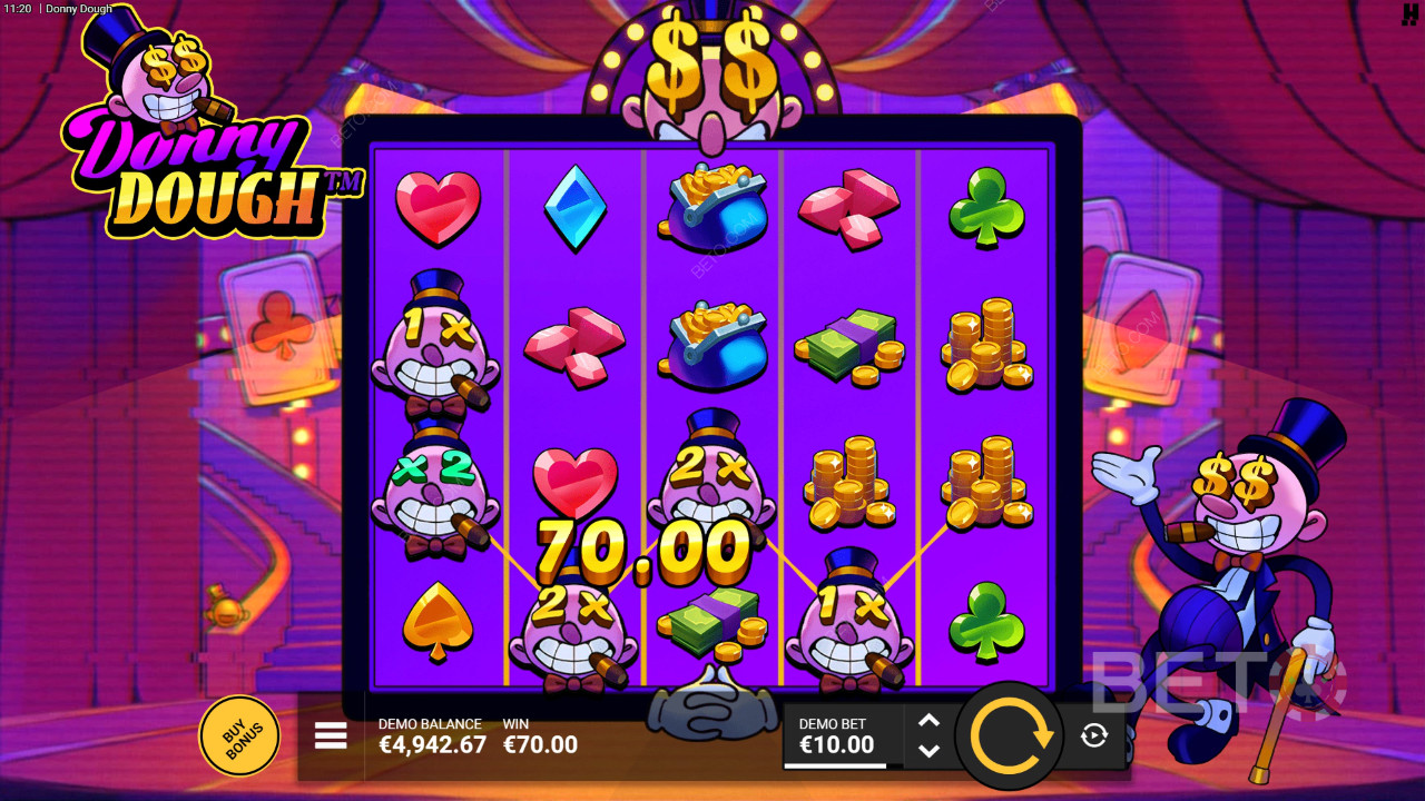 Vinci 10.000 volte la tua puntata nella slot machine Donny Dough!