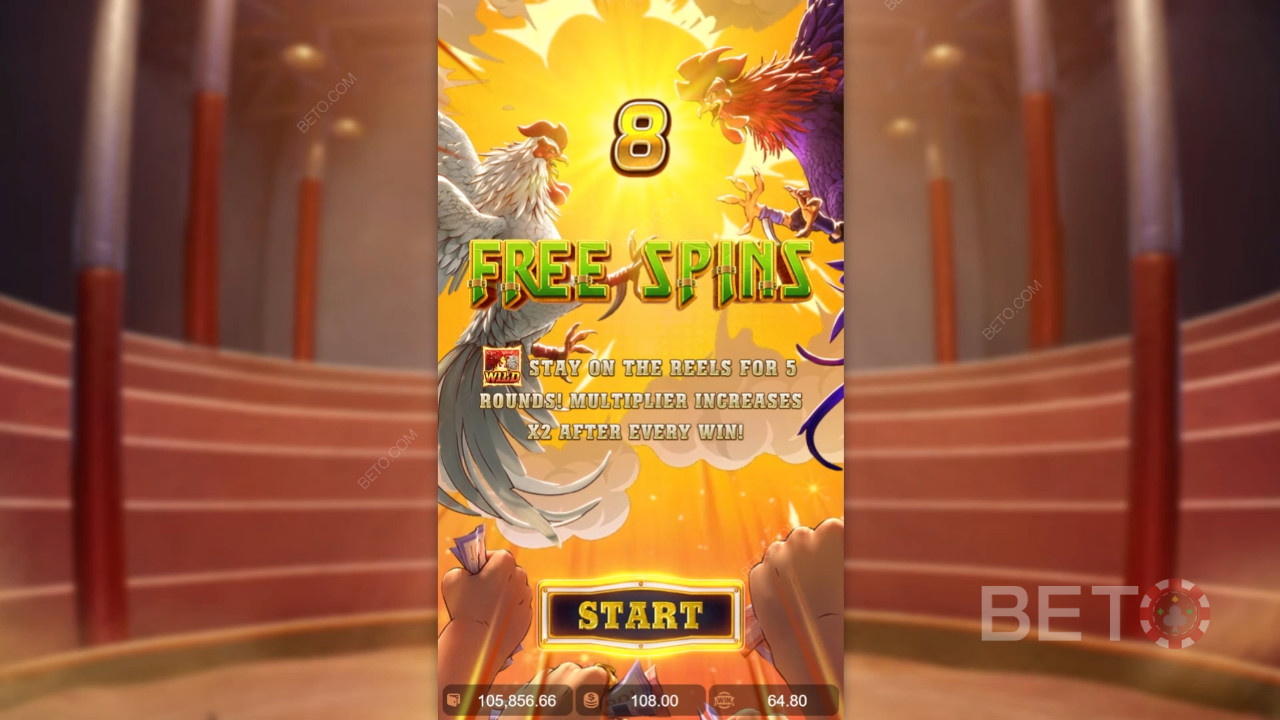 Le funzioni bonus spiegate in Rooster Rumble da PG Soft