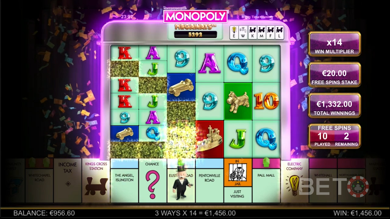 La scintillante giocabilità di Monopoly Megaways