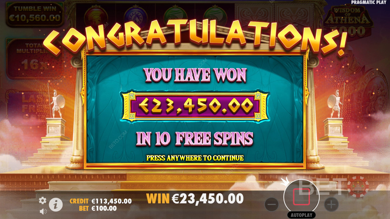 Vinci 10.000x la tua puntata nella slot Wisdom of Athena 1000!