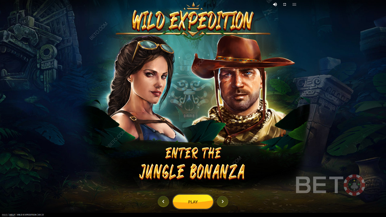 Unisciti a Nick e Cara nella loro prossima avventura in cerca di fortuna nella slot Wild Expedition.
