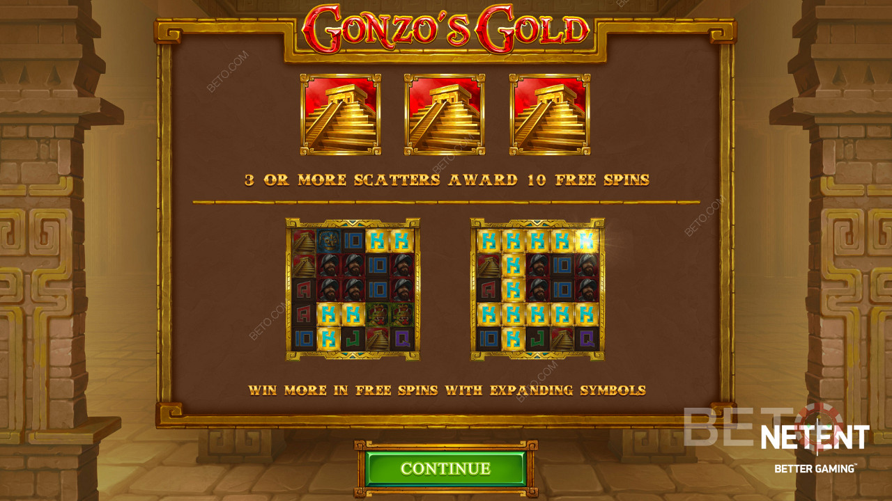 Godetevi i giri gratuiti con i simboli in espansione e i pagamenti a grappolo nella slot Gonzo