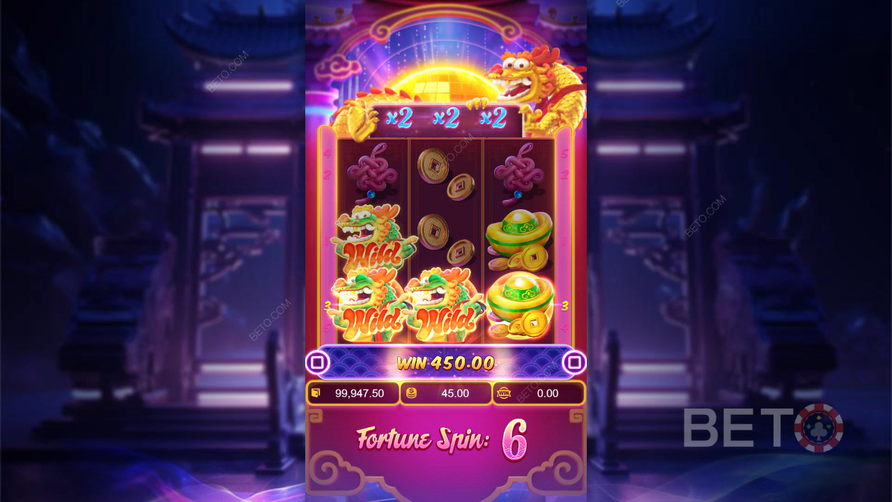 Vinci 2.500x la tua puntata nella slot Fortune Dragon!