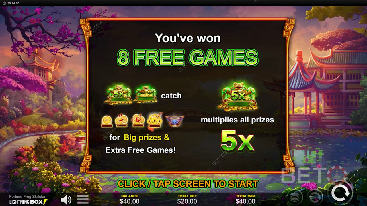 Vinci alla grande con il gioco di slot Fortune Frog Skillstar - Vincita massima di 4.672x del valore della scommessa
