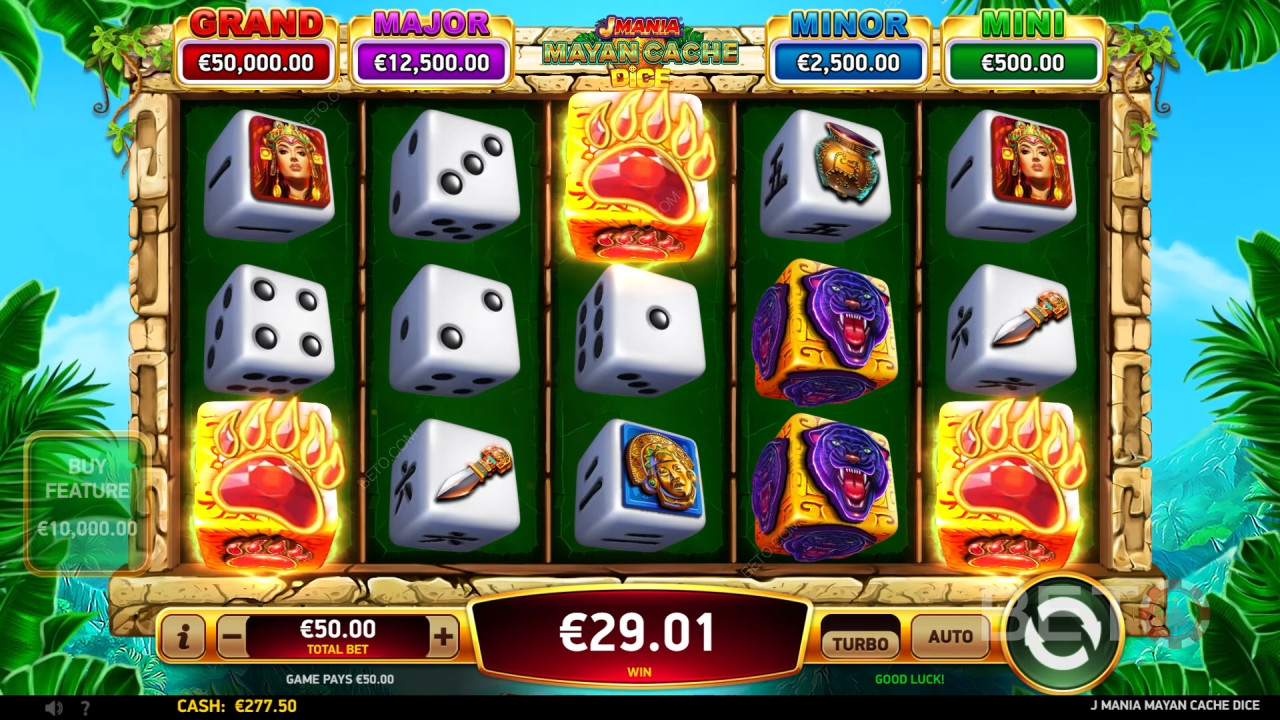 J Mania Mayan Cache Dice Recensione di BETO Slots