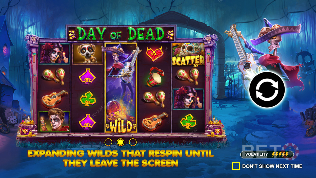 Godetevi i Walking Wilds nella slot online Day of Dead
