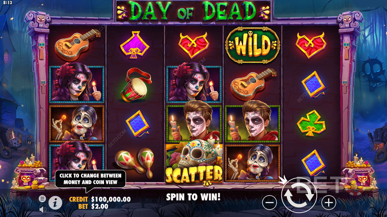Divertitevi con il tema spettrale della slot machine Day of Dead