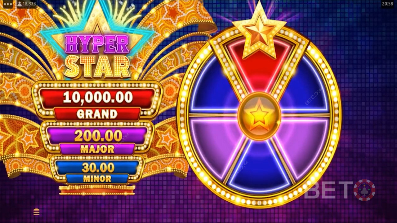 I giocatori possono vincere casualmente 1 dei 3 premi del Jackpot attraverso il Jackpot Bonus