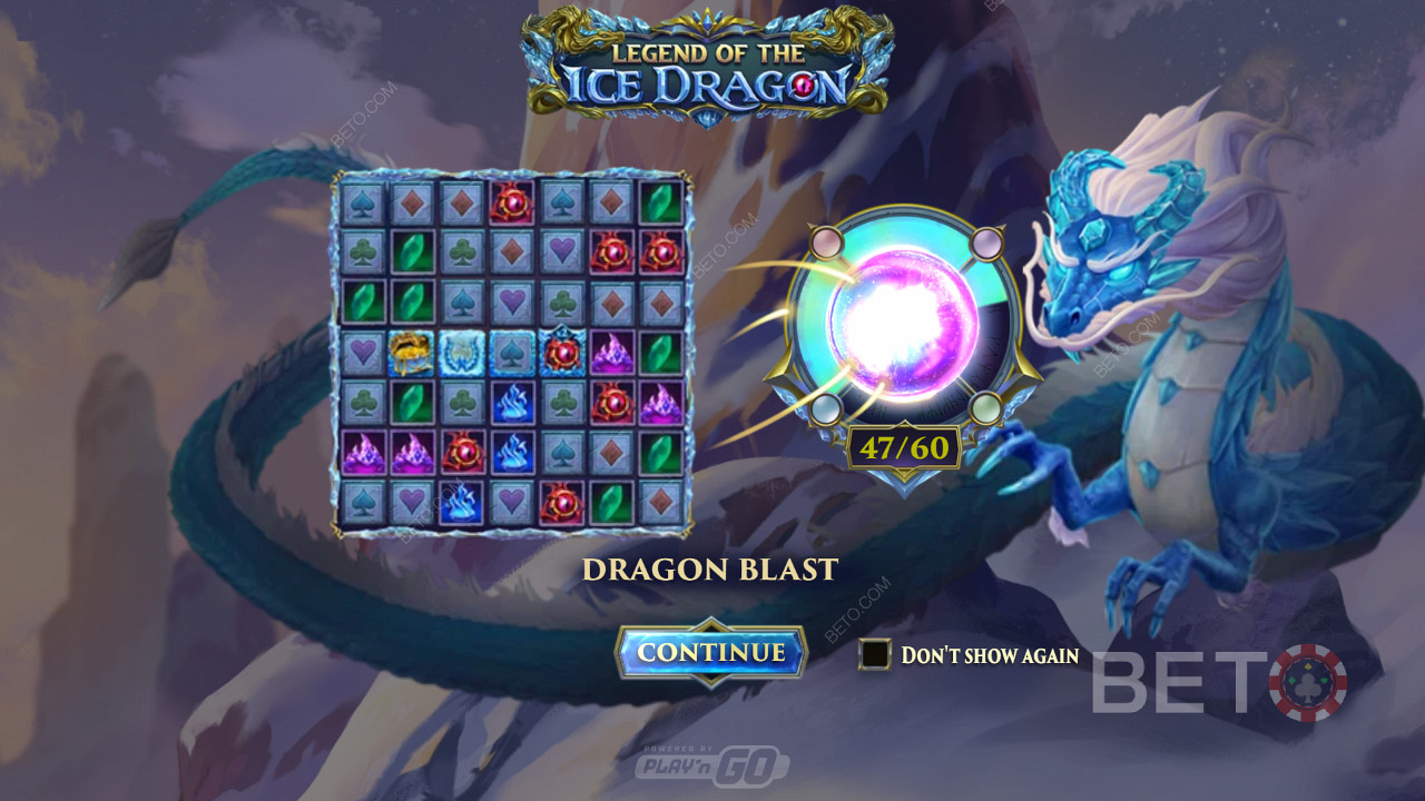 Attivate diverse potenti funzioni come Dragon Blast nella slot Legend of the Ice Dragon