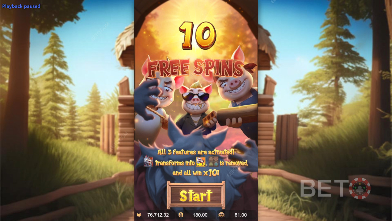 Le funzioni bonus spiegate in Three Crazy Piggies da PG Soft