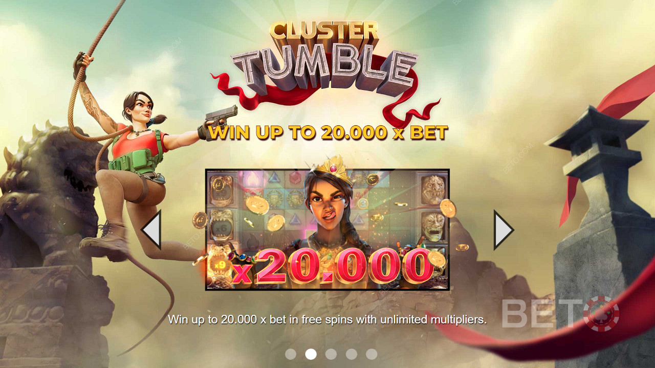 Vincete fino a 20.000 volte il valore della puntata nella slot online Cluster Tumble