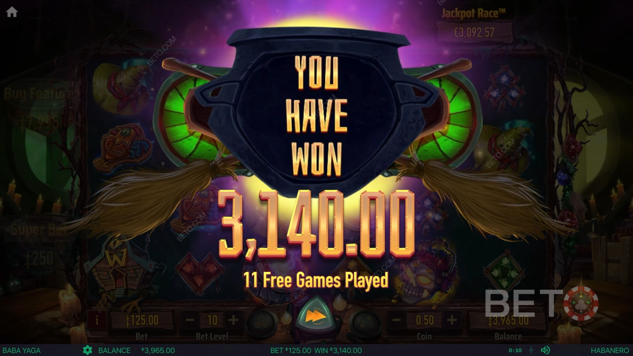 Vinci 9.696x la tua puntata nella slot Baba Yaga!