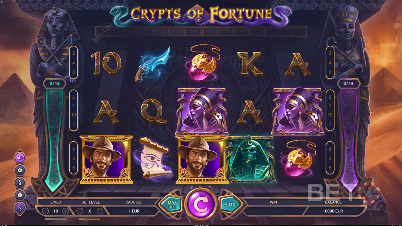 Raccogli gli Scatter per attivare i Free Spins nella slot machine Crypts of Fortune