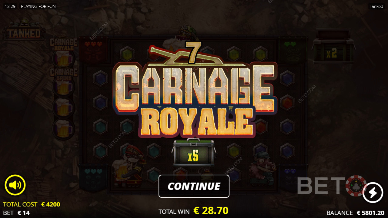 Le caratteristiche dei bonus spiegate in Tanked da Nolimit City