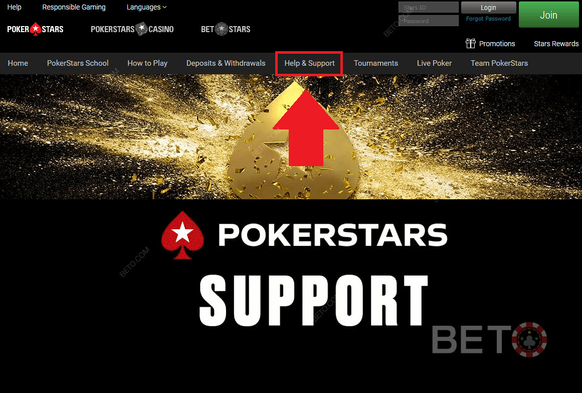 Supporto e assistenza clienti del casinò PokerStars