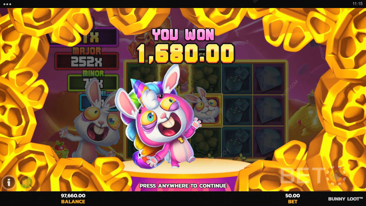 Vinci 5.000x la tua puntata nella slot online Bunny Loot!