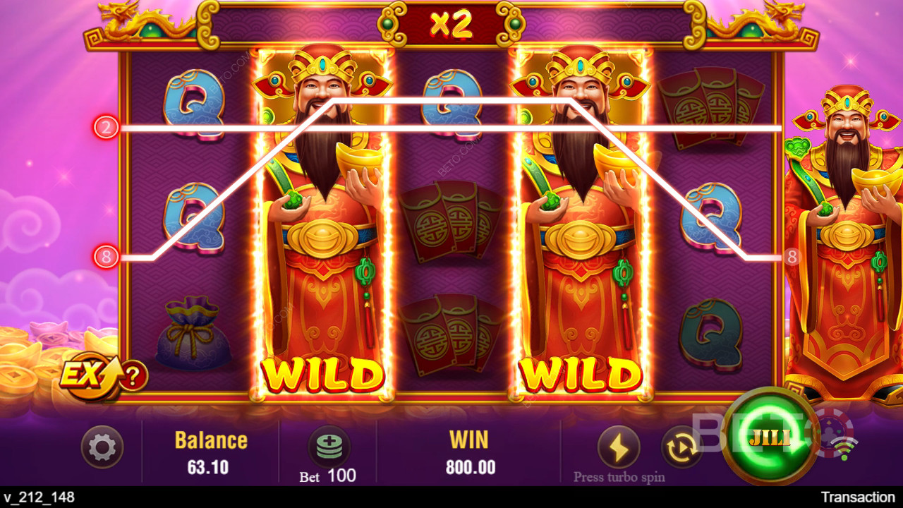 Caratteristiche bonus spiegate in Jili Caishen di Jili Games