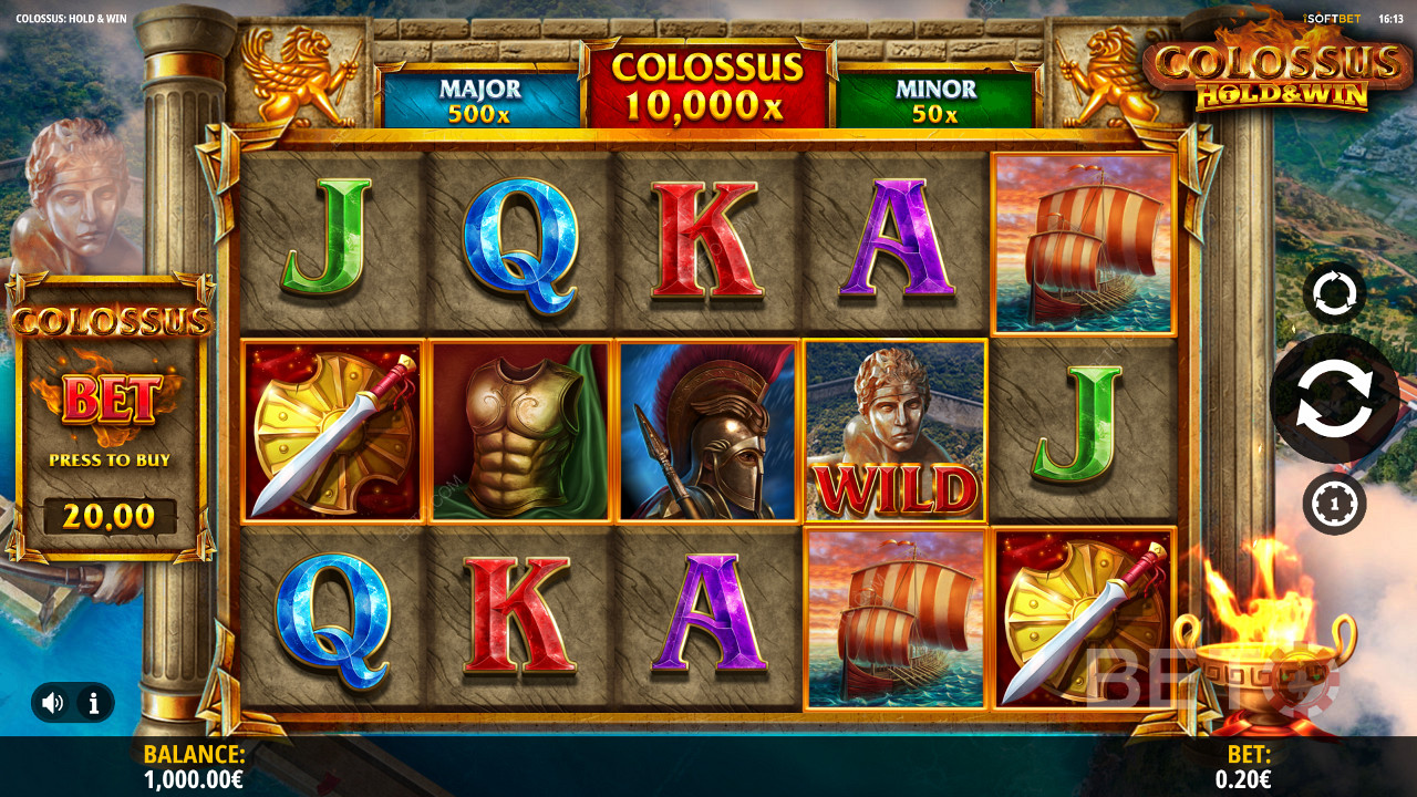 Inseguite i jackpot fino a 10.000 volte la vostra puntata nella slot Colossus: Hold and Win