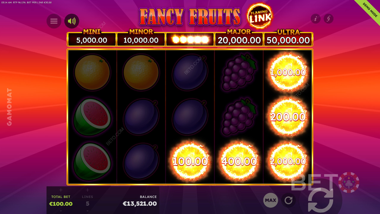 7 Fancy Fruits Flaming Link Recensione di BETO Slots