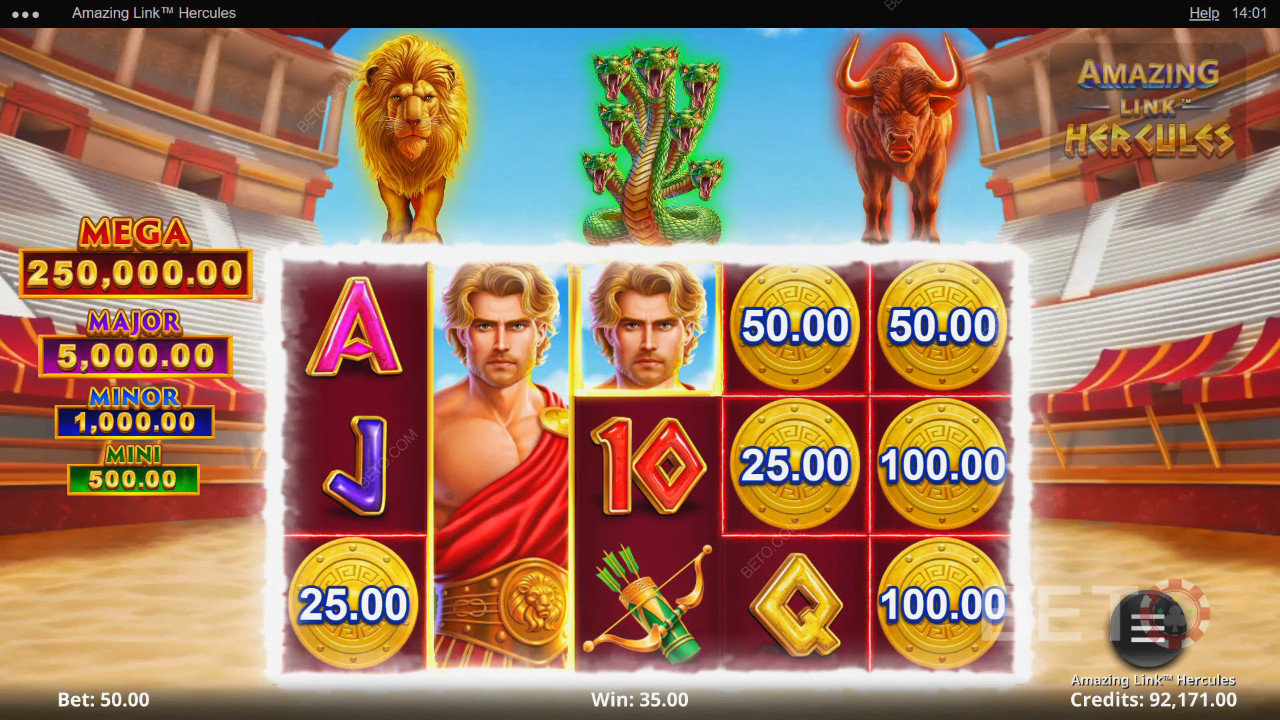 Recensione di Amazing Link Hercules da parte di BETO Slots