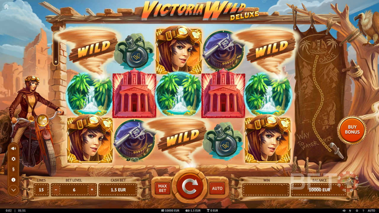 Vinci fino a 25.000x della tua puntata nella slot machine Victoria Wild Deluxe