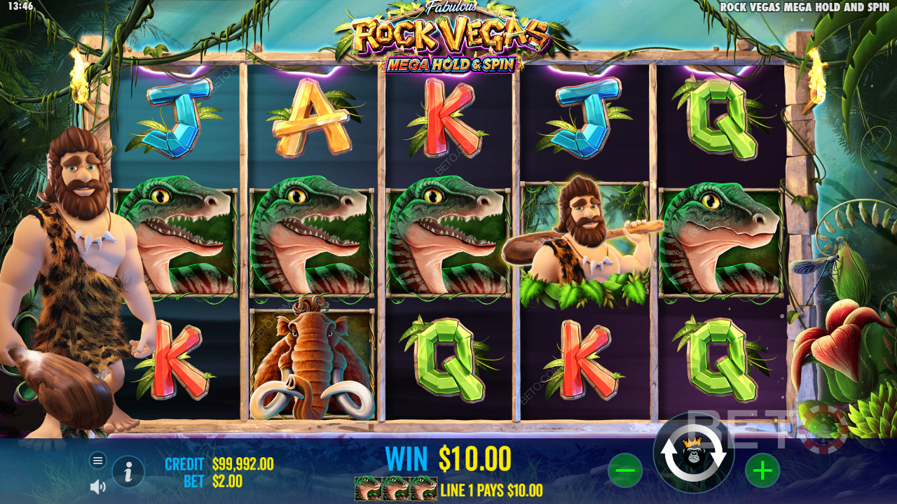 Visitate gli animali pericolosi e i primi esseri umani nella slot Rock Vegas