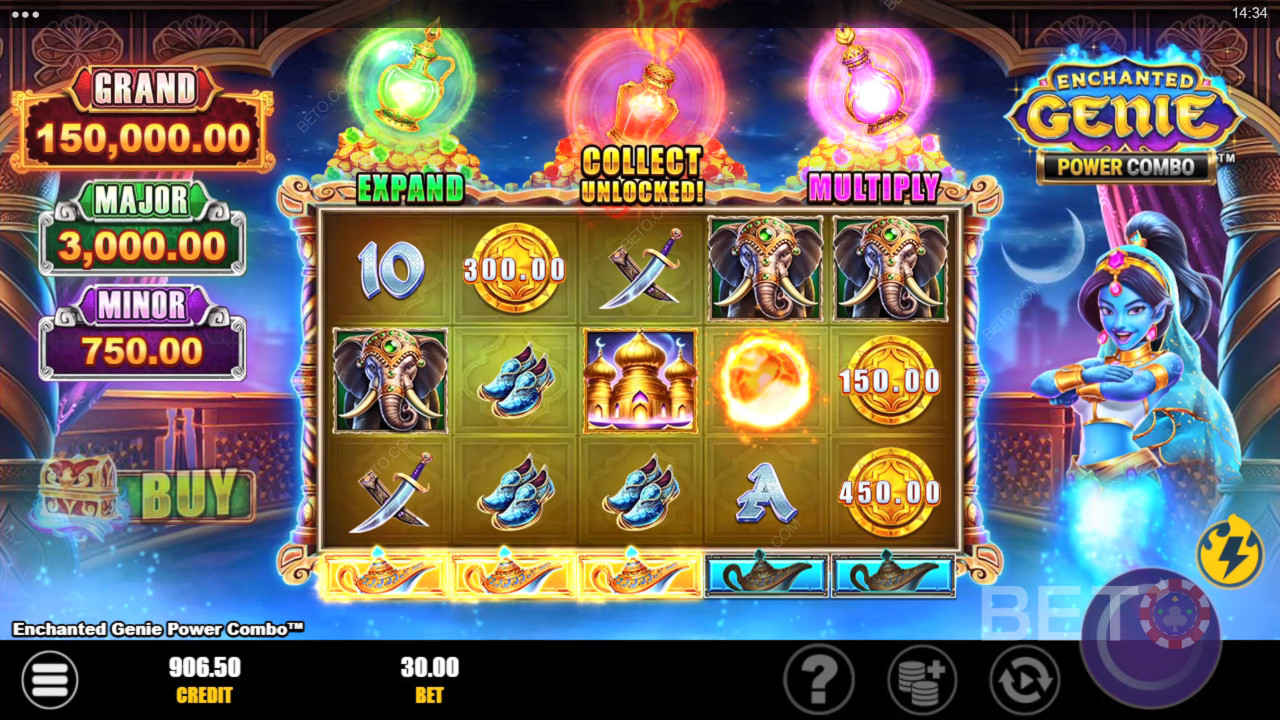 Recensione della Enchanted Genie Power Combo da parte di BETO Slots