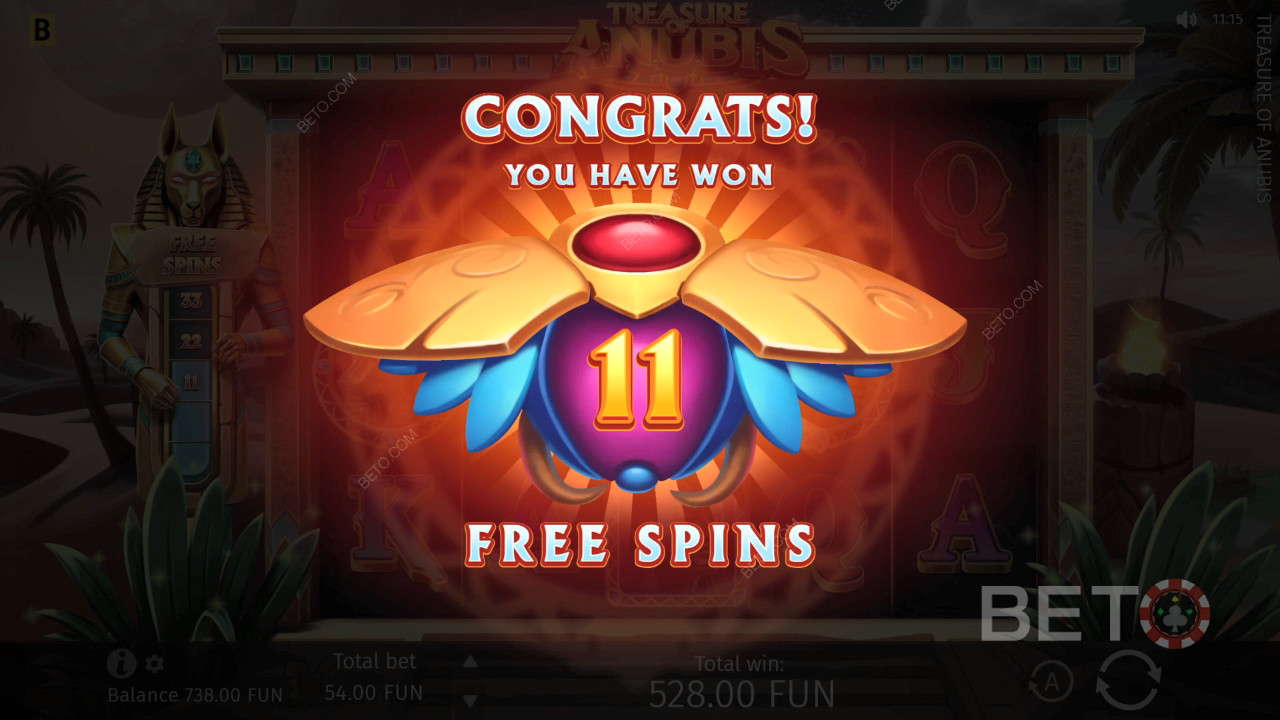 Le funzioni bonus spiegate in Treasure of Anubis da BGaming