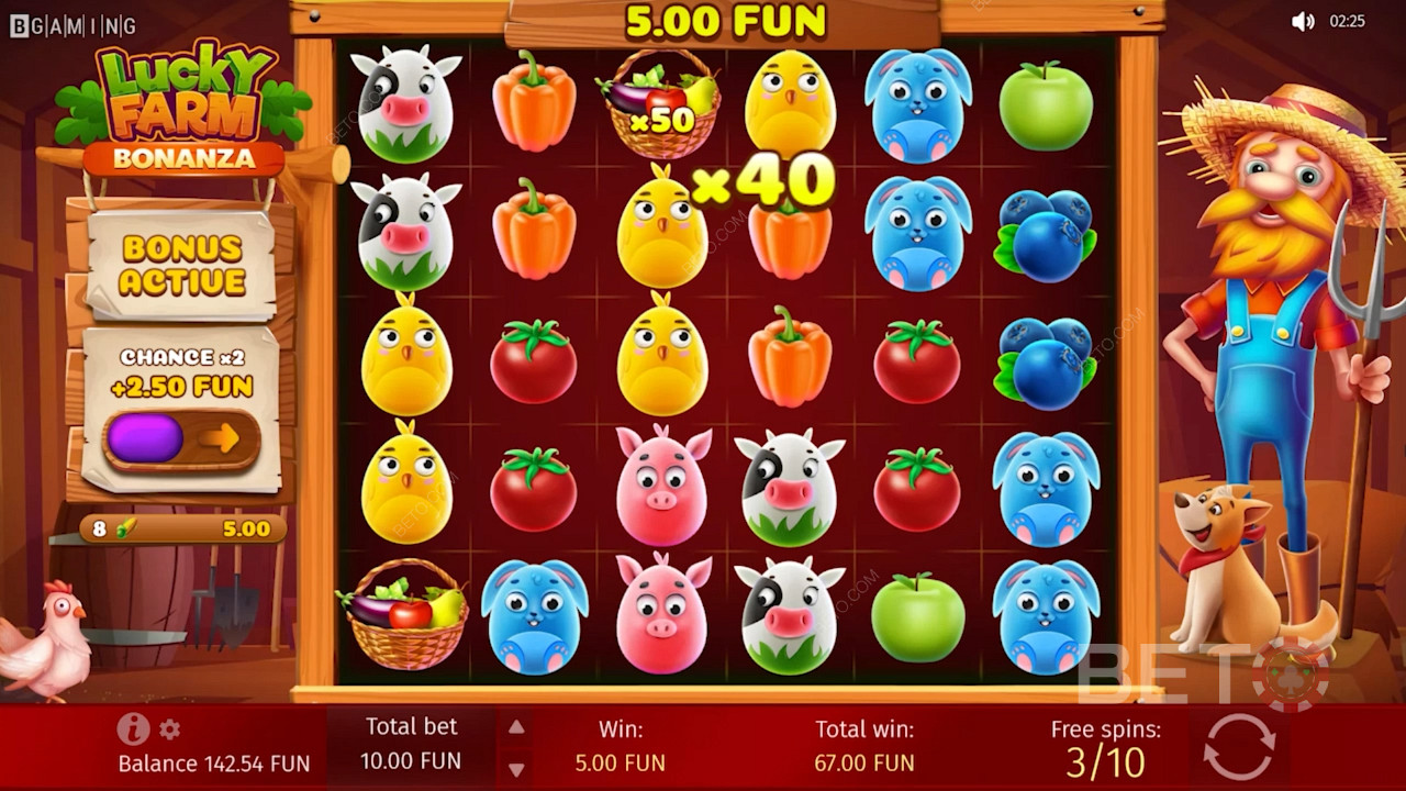 Godetevi i moltiplicatori nei giri gratuiti della slot online Lucky Farm