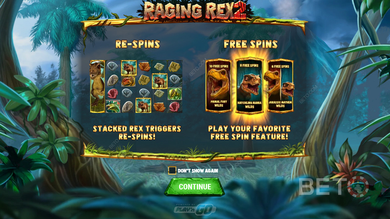 Godetevi i Respins e 3 tipi di Free Spins nella slot Raging Rex 2