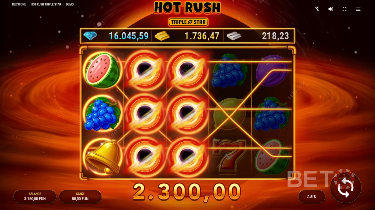 Hot Rush Triple Star Recensione di BETO Slots