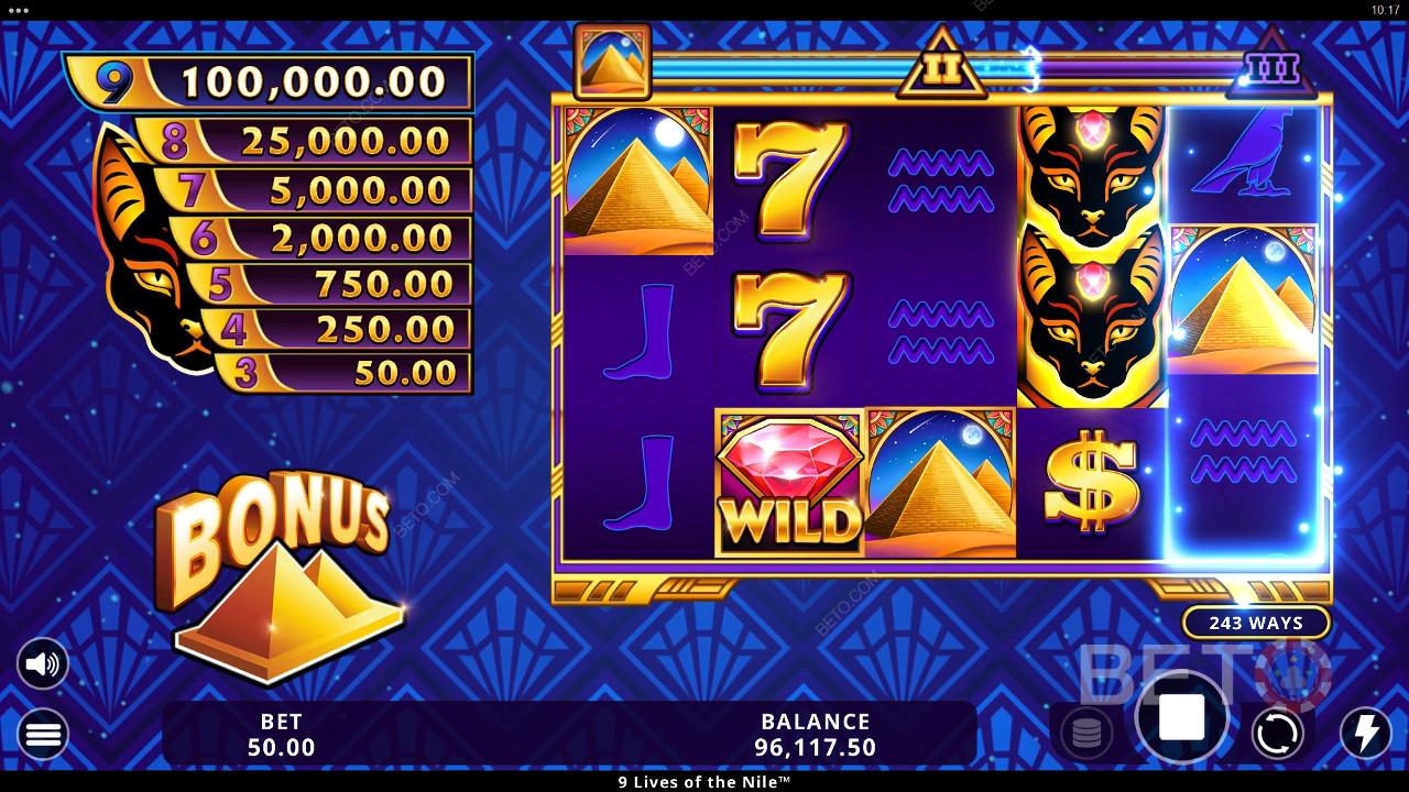 9 Lives of the Nile Recensione di BETO Slots