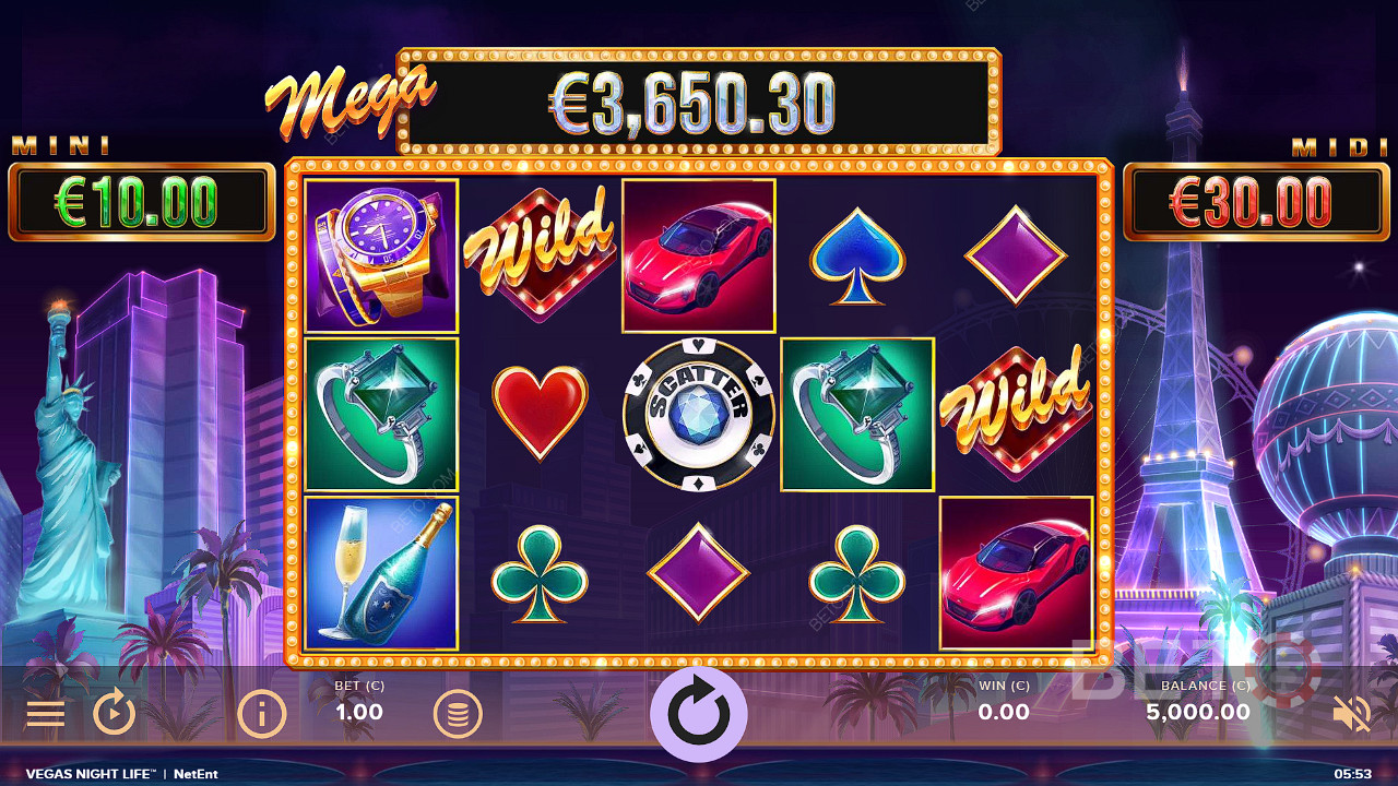 Il Mega Jackpot continua ad aumentare nella slot Vegas Night Life