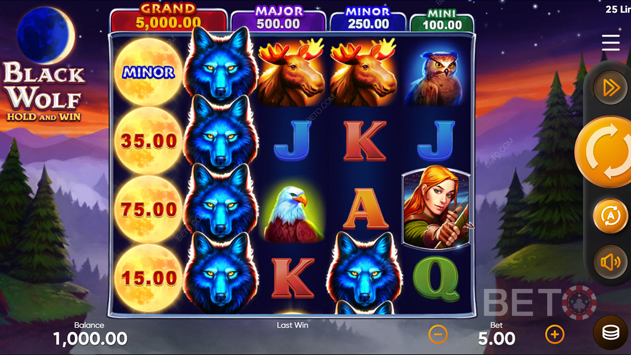Andate a caccia di premi in denaro reale nelle maestose giungle del gioco di slot Black Wolf
