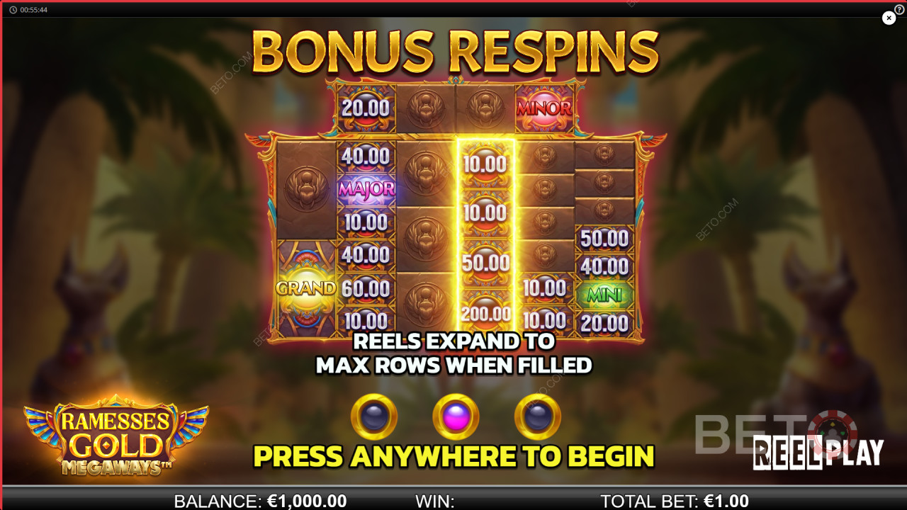 Le funzioni bonus spiegate in Ramesses Gold Megaways di Reel Play