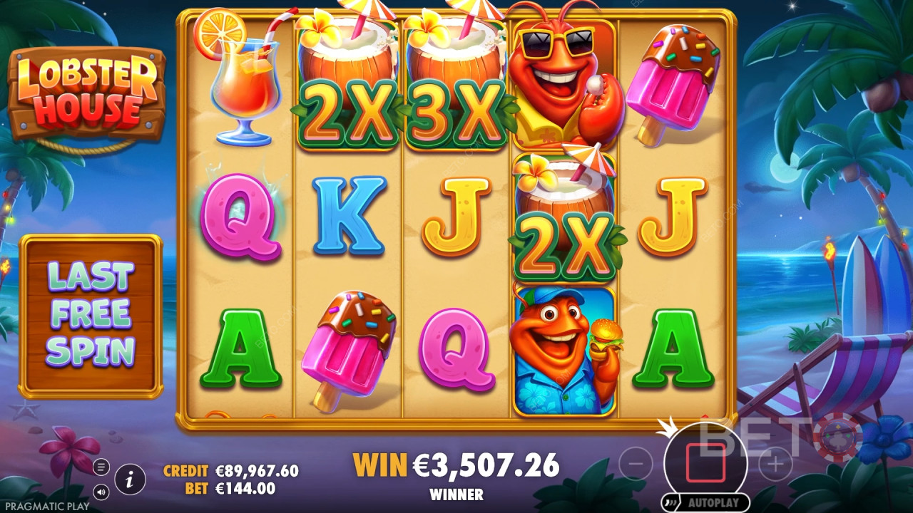 Le caratteristiche dei bonus spiegate in Lobster House da Pragmatic Play