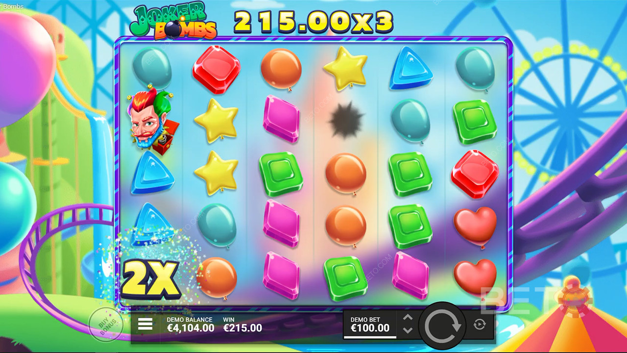 Le bombe moltiplicatrici incrementeranno le vincite nella slot machine Joker Bombs