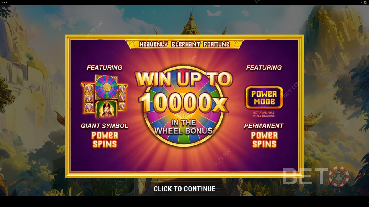 Vinci 10.000x la tua puntata nella slot online Heavenly Elephant Fortune!