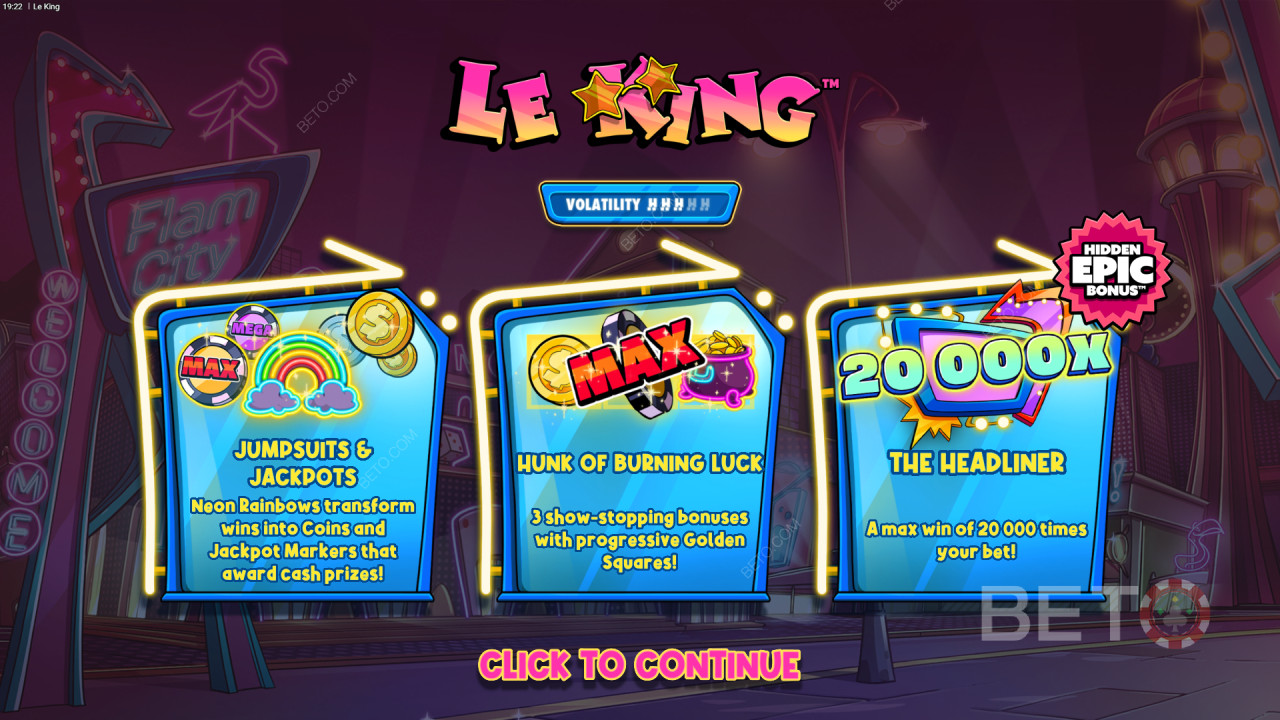 Vinci 20.000x la tua puntata nella slot online Le King!