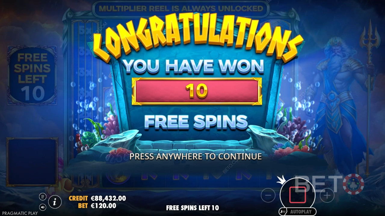 Le caratteristiche dei bonus spiegate in Waves of Poseidon di Pragmatic Play