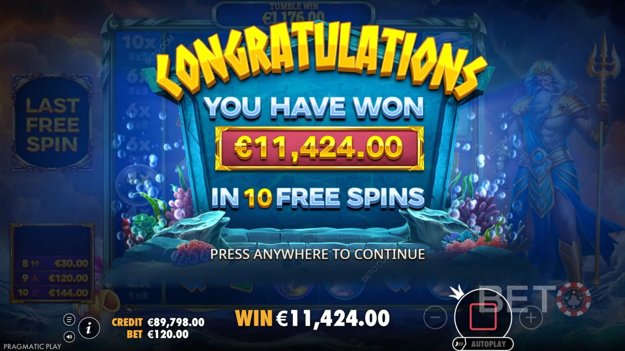 Vinci 5.000x la tua scommessa nella Waves of Poseidon Slot Machine!