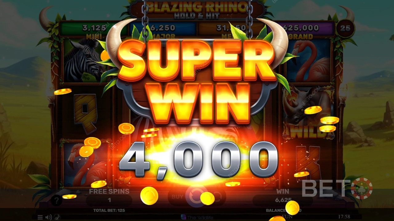 Blazing Rhino Hold & Hit Gioco Gratuito