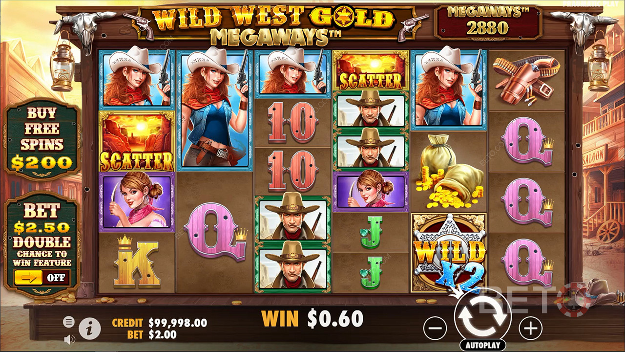 Godetevi le infinite possibilità con la meccanica Megaways nella slot Wild West Gold Megaways.