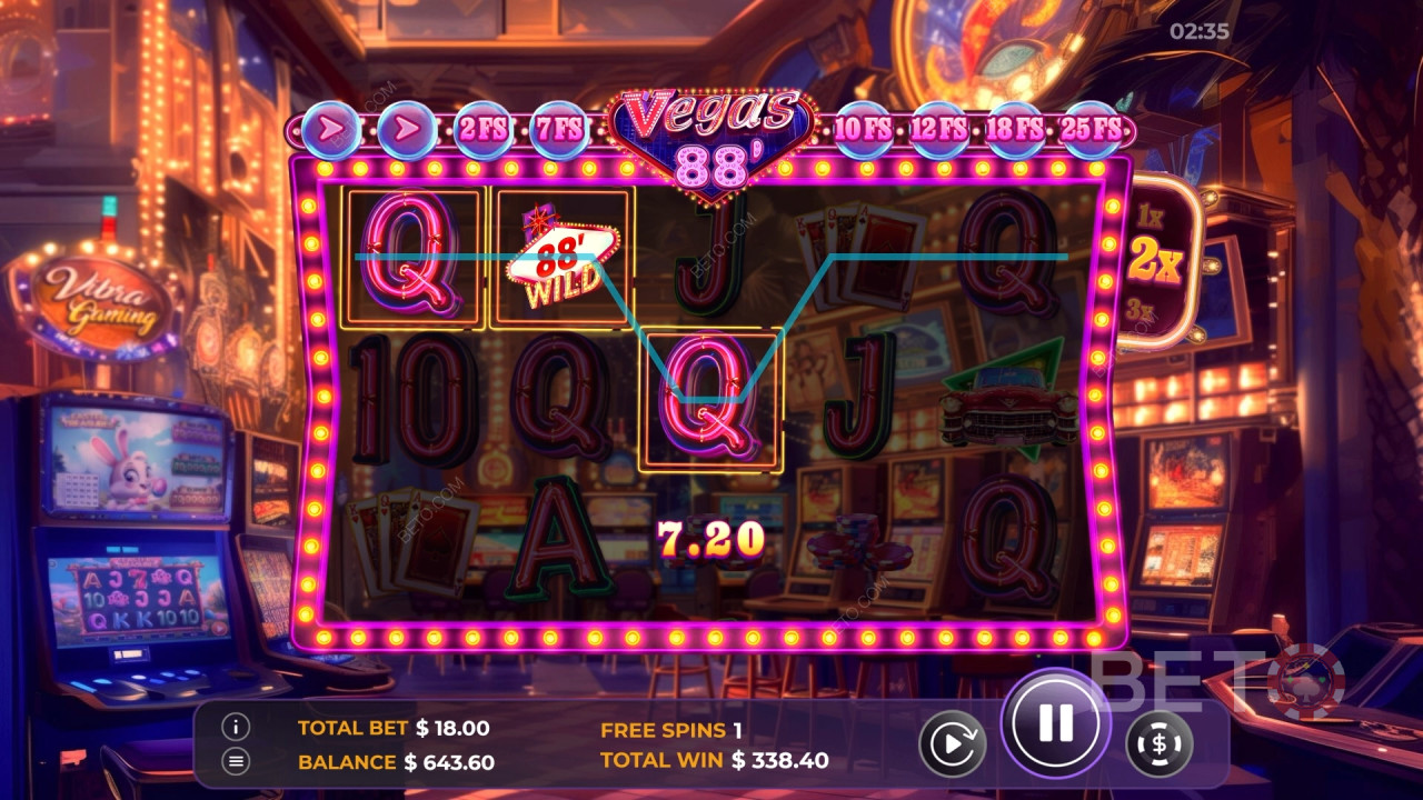 Vinci 2.600 volte la tua puntata con la Video Slot Vegas 88!