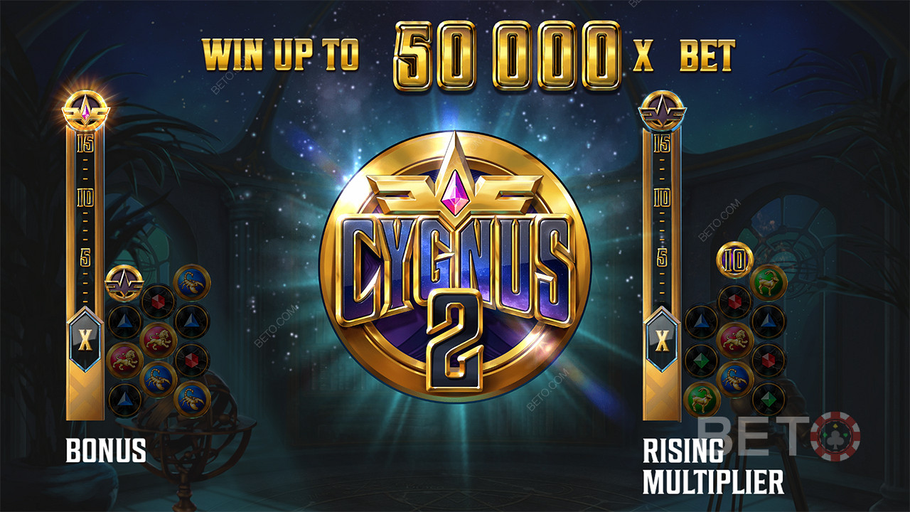 La vincita più grande è pari a 50.000x della tua puntata nella slot Cygnus 2
