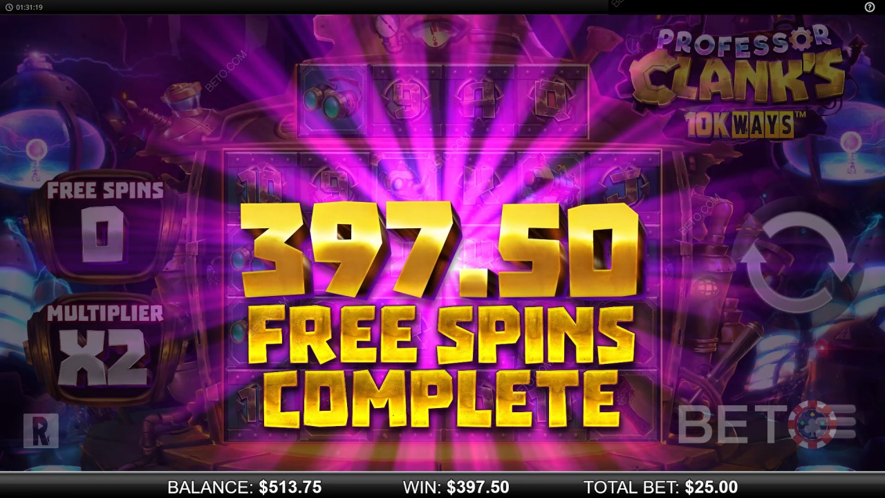 Vinci 9.142x la tua puntata nella slot machine Professor Clank