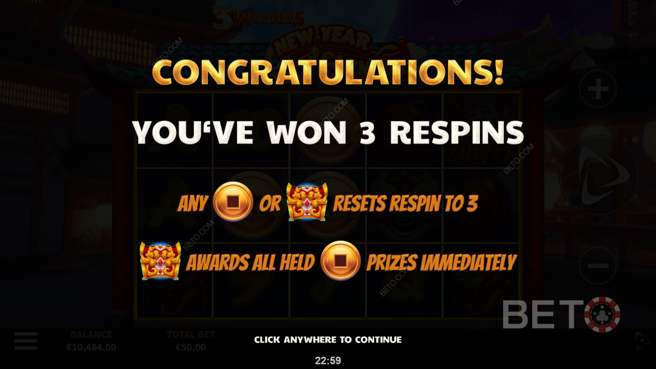 Le caratteristiche bonus spiegate in 3 Wonders New Year Carnival di Boomerang Studios