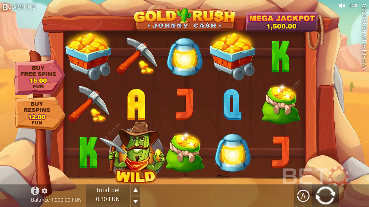 Acquistate direttamente i bonus che desiderate nel gioco di casinò Gold Rush With Johnny Cash
